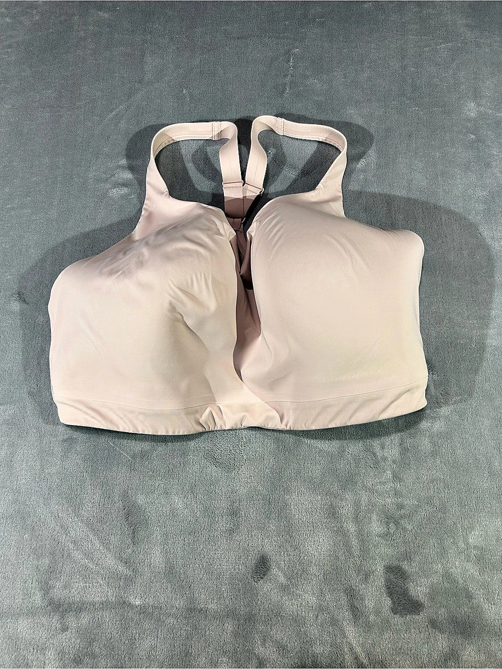 Athleta Advance Bra B-G Pink 42F High Support Wireless Racerback Hook & Eye